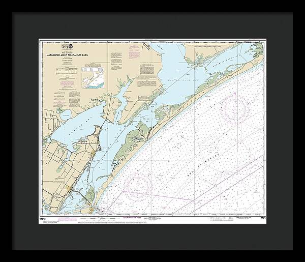 Nautical Chart-11313 Matagorda Light-aransas Pass - Framed Print