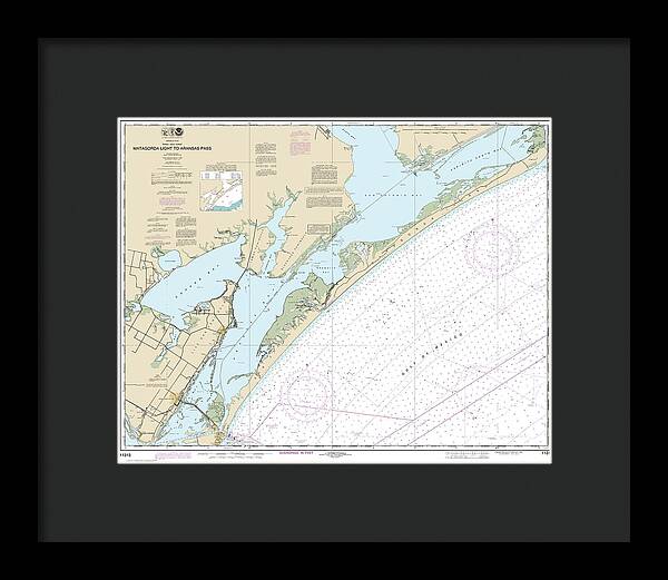 Nautical Chart-11313 Matagorda Light-aransas Pass - Framed Print