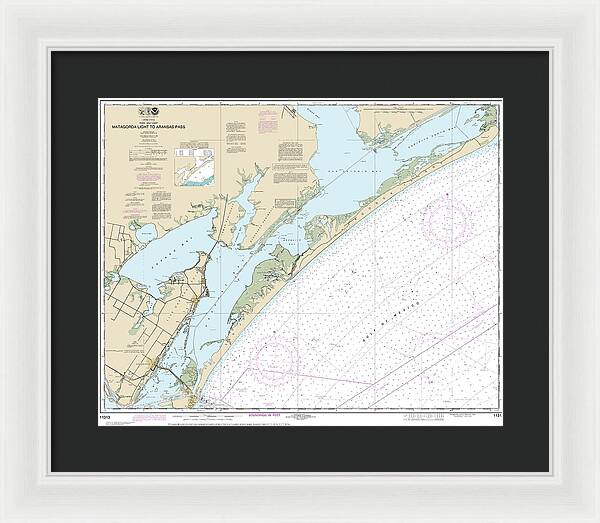 Nautical Chart-11313 Matagorda Light-aransas Pass - Framed Print