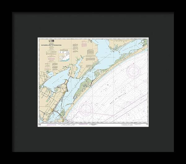 Nautical Chart-11313 Matagorda Light-aransas Pass - Framed Print
