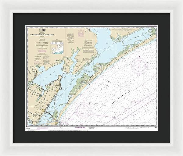 Nautical Chart-11313 Matagorda Light-aransas Pass - Framed Print