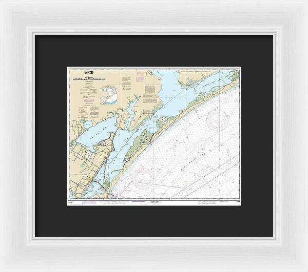 Nautical Chart-11313 Matagorda Light-aransas Pass - Framed Print