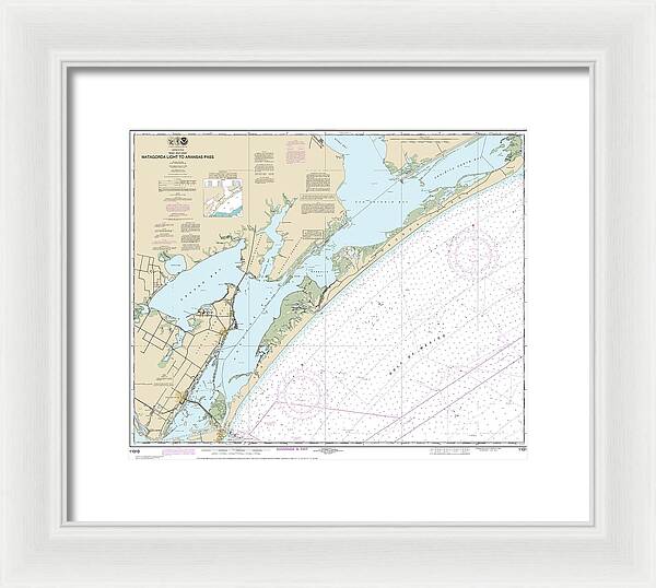 Nautical Chart-11313 Matagorda Light-aransas Pass - Framed Print