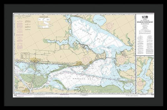 Nautical Chart-11314 Intracoastal Waterway Carlos Bay-redfish Bay, Including Copano Bay - Framed Print