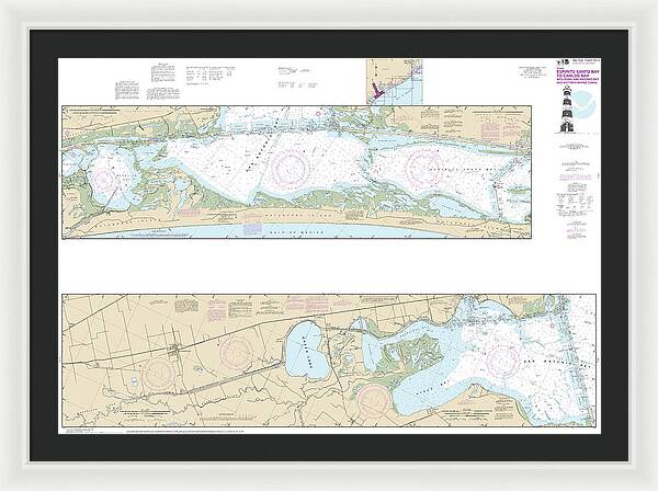 Nautical Chart-11315 Intracoastal Waterway Espiritu Santo Bay-carlos Bay Including San Antonio Bay-victoria Barge Canal - Framed Print