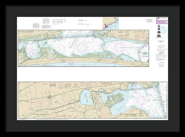 Nautical Chart-11315 Intracoastal Waterway Espiritu Santo Bay-carlos Bay Including San Antonio Bay-victoria Barge Canal - Framed Print