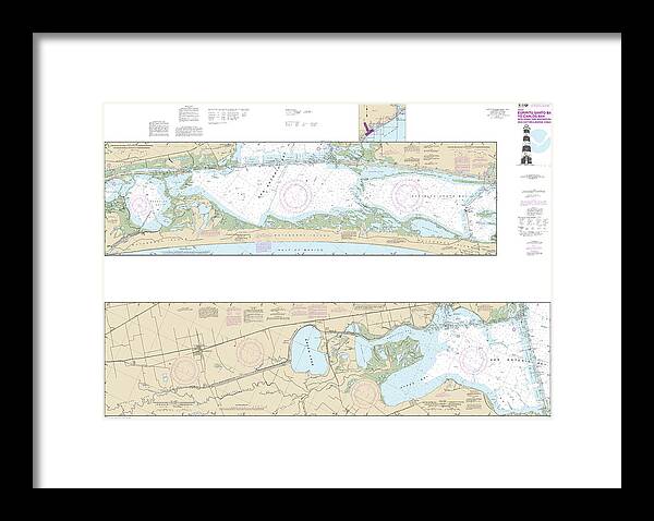 Nautical Chart-11315 Intracoastal Waterway Espiritu Santo Bay-carlos Bay Including San Antonio Bay-victoria Barge Canal - Framed Print