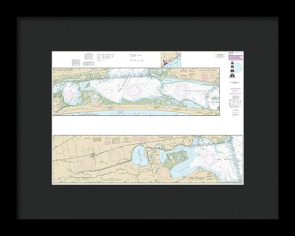 Nautical Chart-11315 Intracoastal Waterway Espiritu Santo Bay-carlos Bay Including San Antonio Bay-victoria Barge Canal - Framed Print