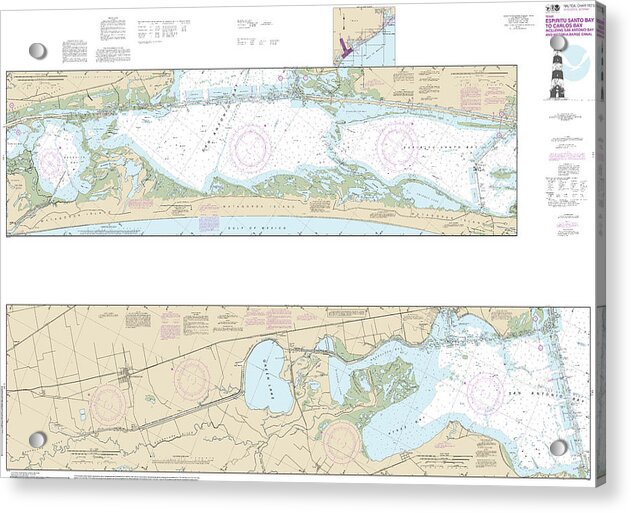 Nautical Chart-11315 Intracoastal Waterway Espiritu Santo Bay-carlos Bay Including San Antonio Bay-victoria Barge Canal - Acrylic Print