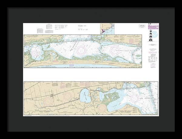 Nautical Chart-11315 Intracoastal Waterway Espiritu Santo Bay-carlos Bay Including San Antonio Bay-victoria Barge Canal - Framed Print