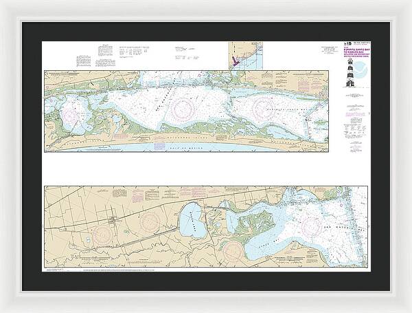 Nautical Chart-11315 Intracoastal Waterway Espiritu Santo Bay-carlos Bay Including San Antonio Bay-victoria Barge Canal - Framed Print