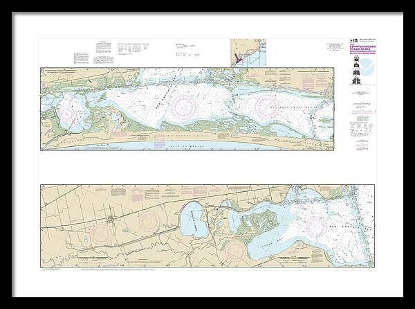 Nautical Chart-11315 Intracoastal Waterway Espiritu Santo Bay-carlos Bay Including San Antonio Bay-victoria Barge Canal - Framed Print