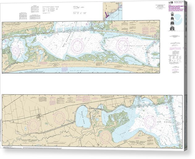 Nautical Chart-11315 Intracoastal Waterway Espiritu Santo Bay-carlos Bay Including San Antonio Bay-victoria Barge Canal - Acrylic Print