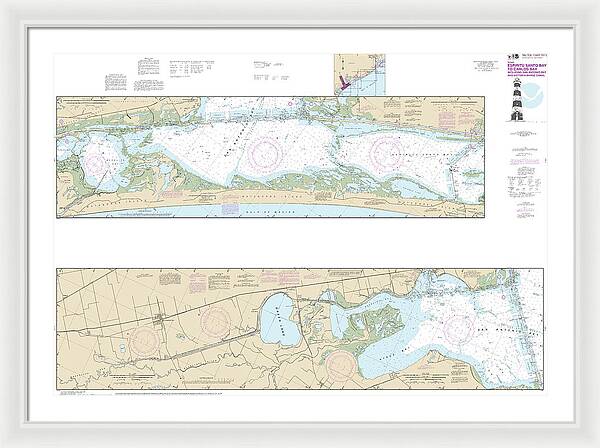 Nautical Chart-11315 Intracoastal Waterway Espiritu Santo Bay-carlos Bay Including San Antonio Bay-victoria Barge Canal - Framed Print