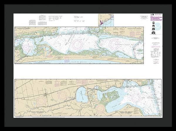 Nautical Chart-11315 Intracoastal Waterway Espiritu Santo Bay-carlos Bay Including San Antonio Bay-victoria Barge Canal - Framed Print