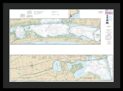 Nautical Chart-11315 Intracoastal Waterway Espiritu Santo Bay-carlos Bay Including San Antonio Bay-victoria Barge Canal - Framed Print