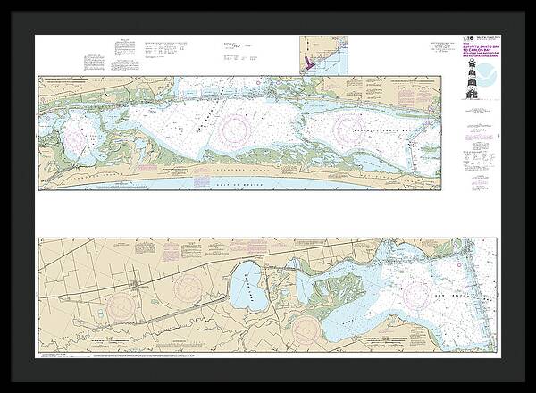 Nautical Chart-11315 Intracoastal Waterway Espiritu Santo Bay-carlos Bay Including San Antonio Bay-victoria Barge Canal - Framed Print
