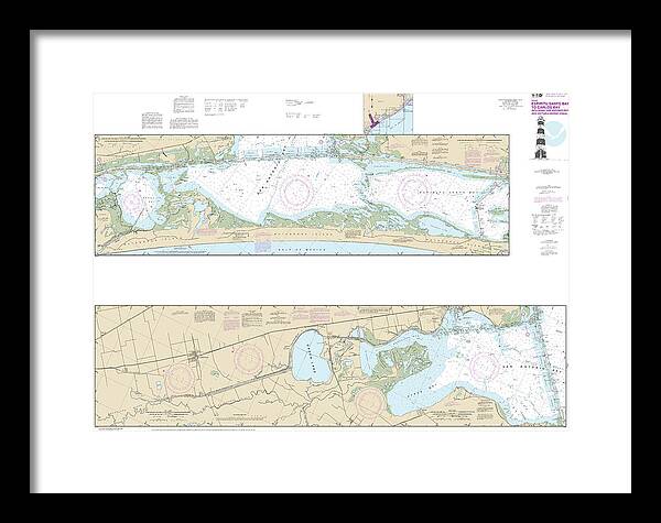 Nautical Chart-11315 Intracoastal Waterway Espiritu Santo Bay-carlos Bay Including San Antonio Bay-victoria Barge Canal - Framed Print
