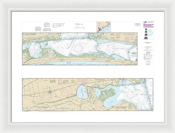 Nautical Chart-11315 Intracoastal Waterway Espiritu Santo Bay-carlos Bay Including San Antonio Bay-victoria Barge Canal - Framed Print