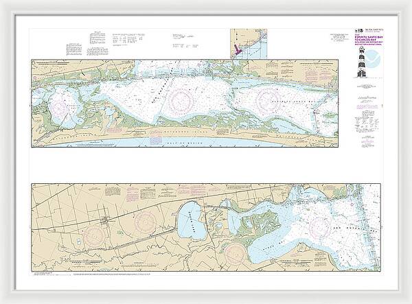 Nautical Chart-11315 Intracoastal Waterway Espiritu Santo Bay-carlos Bay Including San Antonio Bay-victoria Barge Canal - Framed Print