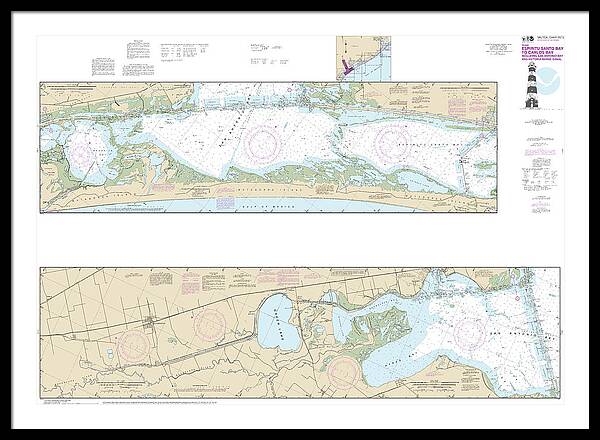 Nautical Chart-11315 Intracoastal Waterway Espiritu Santo Bay-carlos Bay Including San Antonio Bay-victoria Barge Canal - Framed Print