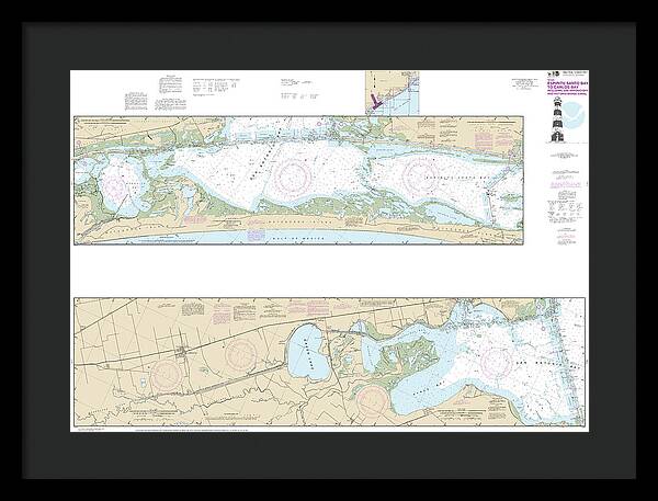 Nautical Chart-11315 Intracoastal Waterway Espiritu Santo Bay-carlos Bay Including San Antonio Bay-victoria Barge Canal - Framed Print
