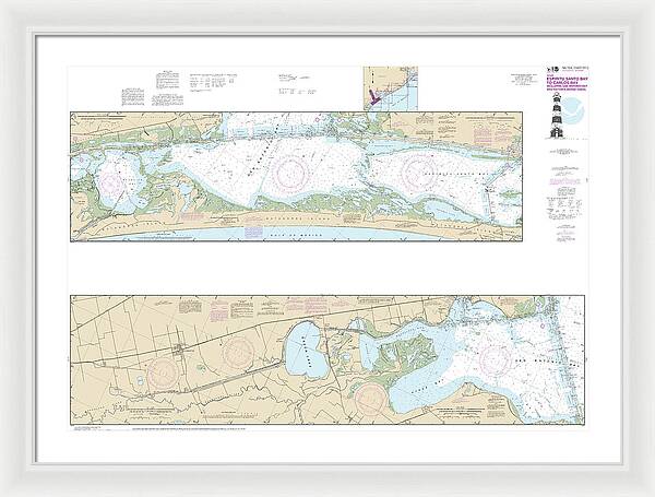 Nautical Chart-11315 Intracoastal Waterway Espiritu Santo Bay-carlos Bay Including San Antonio Bay-victoria Barge Canal - Framed Print