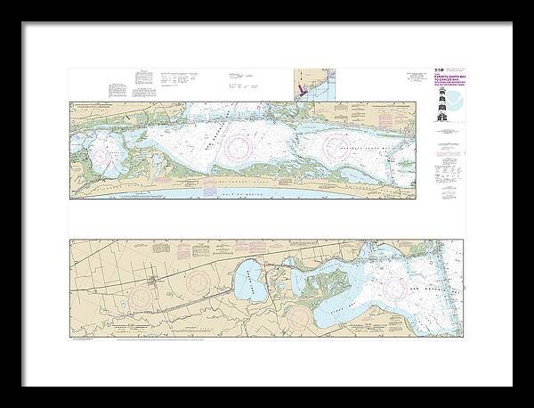 Nautical Chart-11315 Intracoastal Waterway Espiritu Santo Bay-carlos Bay Including San Antonio Bay-victoria Barge Canal - Framed Print