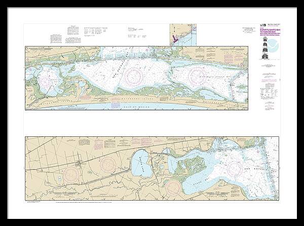 Nautical Chart-11315 Intracoastal Waterway Espiritu Santo Bay-carlos Bay Including San Antonio Bay-victoria Barge Canal - Framed Print