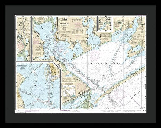 Nautical Chart-11317 Matagorda Bay Including Lavaca-tres Palacios Bays, Port Lavaca, Continuation-lavaca River, Continuation-tres Palacios Bay - Framed Print