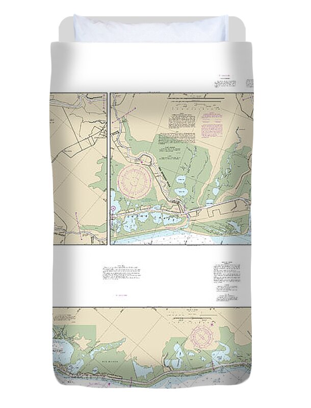 Nautical Chart-11322 Intracoastal Waterway Galveston Bay-cedar Lakes - Duvet Cover