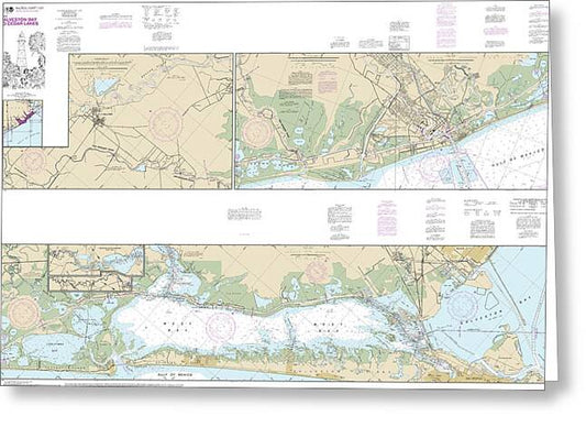 Nautical Chart-11322 Intracoastal Waterway Galveston Bay-cedar Lakes - Greeting Card
