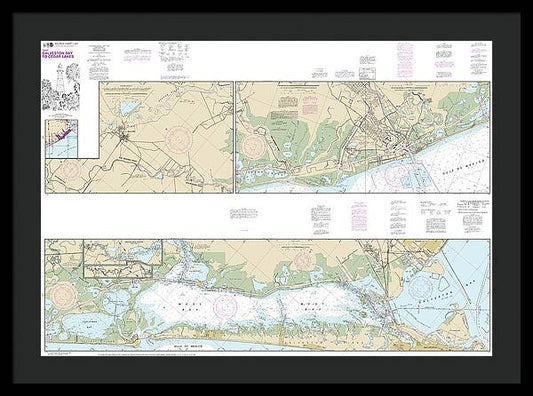 Nautical Chart-11322 Intracoastal Waterway Galveston Bay-cedar Lakes - Framed Print