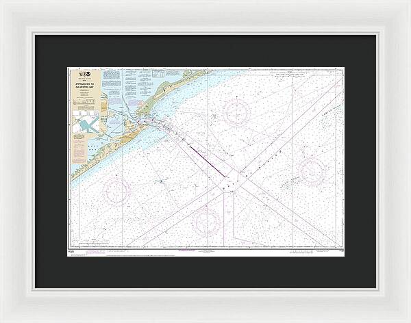 Nautical Chart-11323 Approaches-galveston Bay - Framed Print