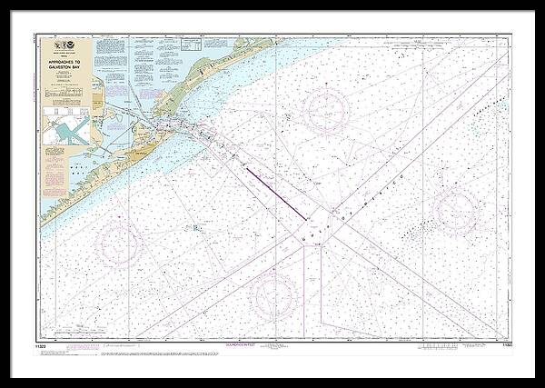 Nautical Chart-11323 Approaches-galveston Bay - Framed Print