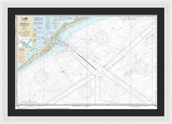 Nautical Chart-11323 Approaches-galveston Bay - Framed Print