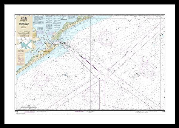 Nautical Chart-11323 Approaches-galveston Bay - Framed Print