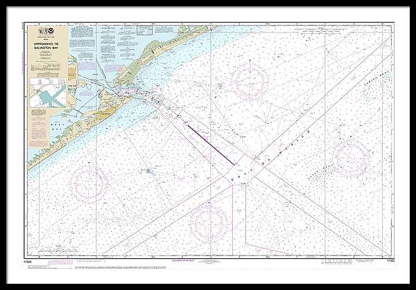 Nautical Chart-11323 Approaches-galveston Bay - Framed Print