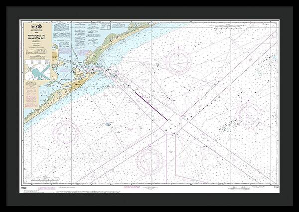 Nautical Chart-11323 Approaches-galveston Bay - Framed Print