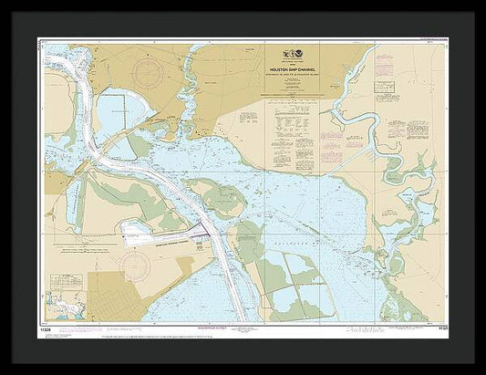 Nautical Chart-11328 Houston Ship Channel Atkinson Island-alexander Island - Framed Print