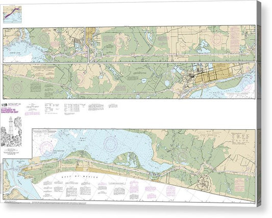 Nautical Chart-11331 Intracoastal Waterway Ellender-galveston Bay - Acrylic Print