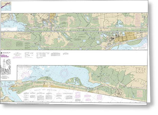 Nautical Chart-11331 Intracoastal Waterway Ellender-galveston Bay - Greeting Card