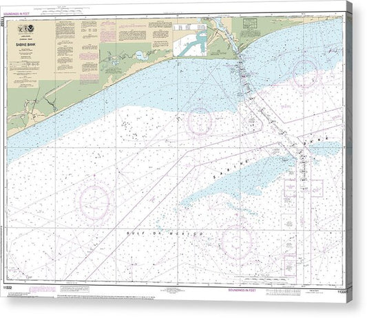 Nautical Chart-11332 Sabine Bank - Acrylic Print