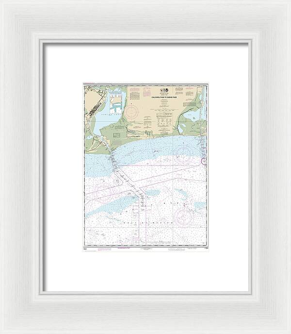 Nautical Chart-11341 Calcasieu Pass-sabine Pass - Framed Print
