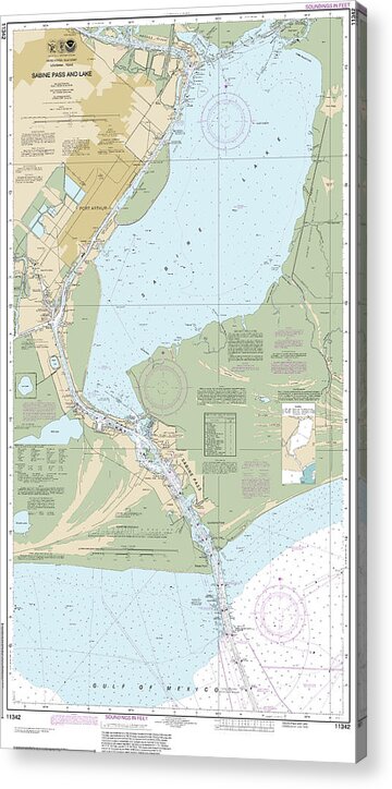 Nautical Chart-11342 Sabine Pass-lake - Acrylic Print