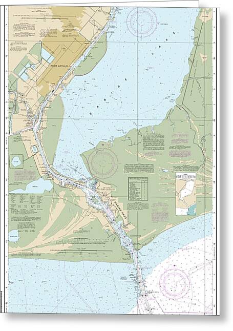 Nautical Chart-11342 Sabine Pass-lake - Greeting Card