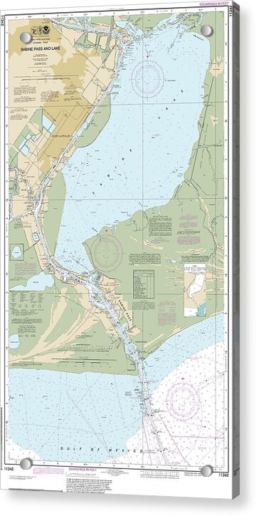 Nautical Chart-11342 Sabine Pass-lake - Acrylic Print