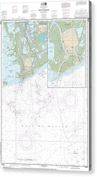 Nautical Chart-11346 Port Fourchon-approaches - Acrylic Print