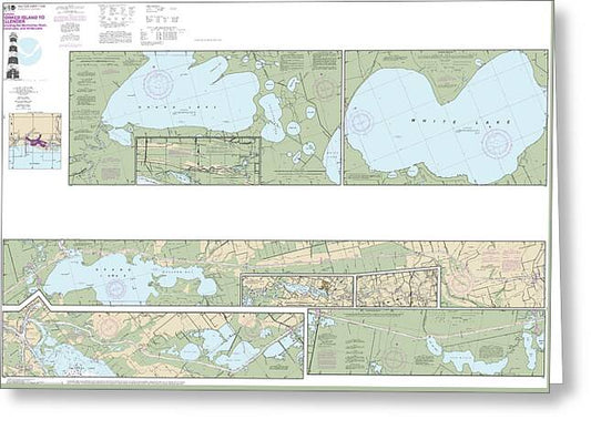 Nautical Chart-11348 Intracoastal Waterway Forked Island-ellender, Including The Mermantau River, Grand Lake-white Lake - Greeting Card