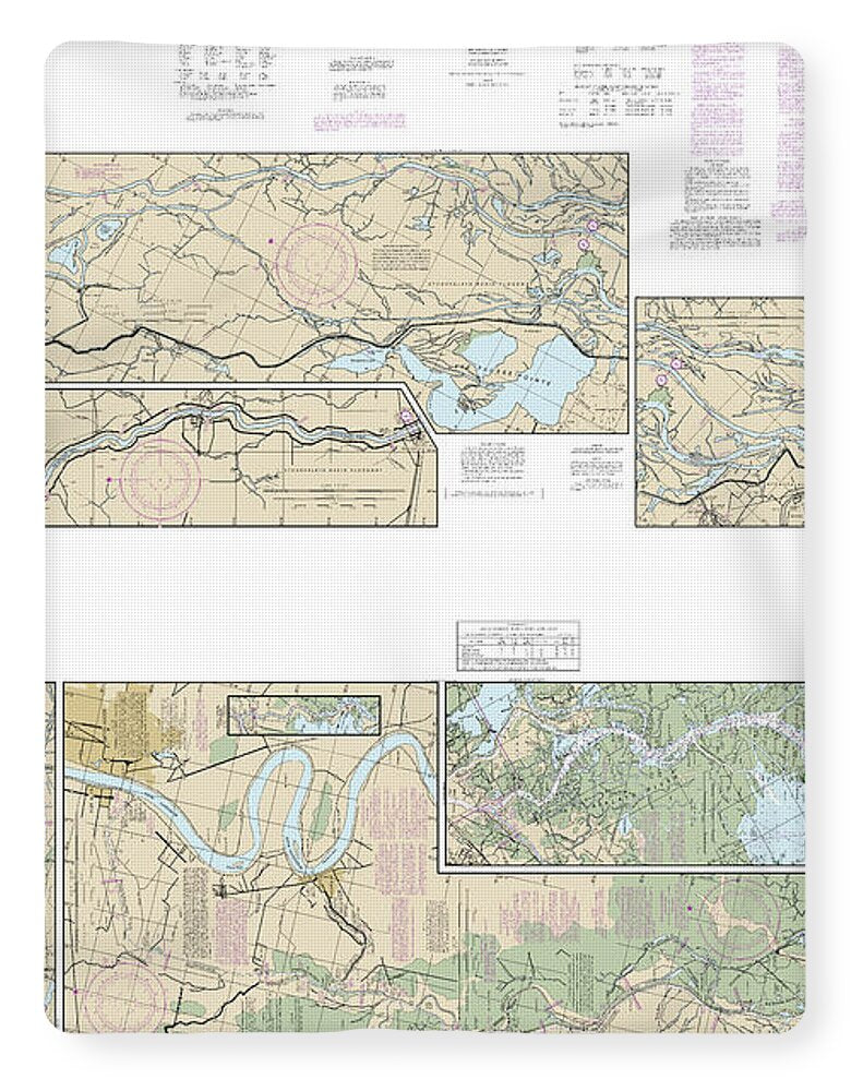 Nautical Chart-11354 Intracoastal Waterway Morgan City-port Allen, Including The Atchafalaya River - Blanket